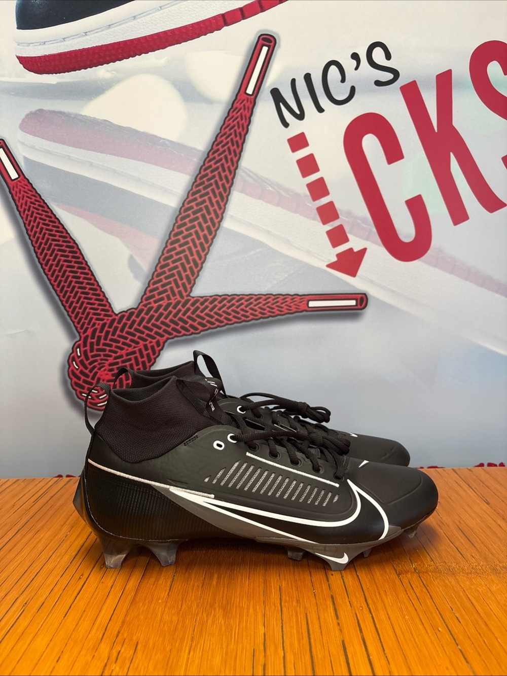 Nike Vapor Edge Pro 360 2 Black White Football Cleats Men’s Size 12.5 DA5456-010